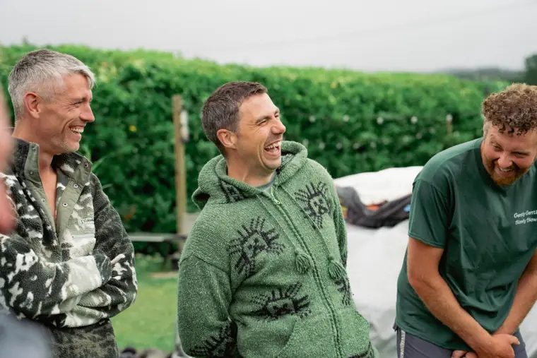 Men laughing together